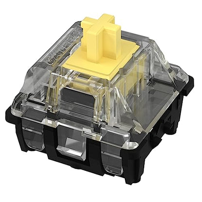 GATERON KS-15 Optical Yellow Keyboard Switches, 35gf RGB LED Infrared Path Linear Key Switches for Mechanical Keyboard (35PCS, Yellow) - color: yellow
