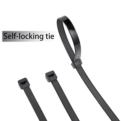 20 inch Black Zip Ties Heavy Duty Outdoor100 PACK, 200 LBS Tensile Strength Large Cable Tie Wraps, Extra Long Wire Ties Plastic UV Resistant Big Strong Zipties - size: 20＂(100 pack)