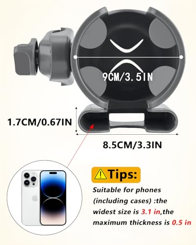 Universal Stroller Cup Holder with Mobile Phone Case, 2-in-1 Strollers Storage Rack, 360 Degrees Rotation Drink Holder for Bike, Pushchair, Wheelchair, Walker,Bicycle, Fits Most Cups (Gray) - color: GRAY