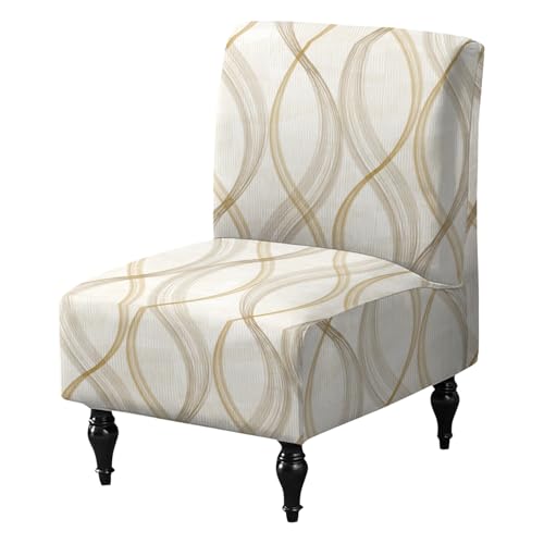 FUANGUI Armless Accent Chair Cover Slipcover, Stretch Spandex Chair Covers for Living Room Removable Washable for Armless Chair Furniture Protector - color: A6, size: 1pcs