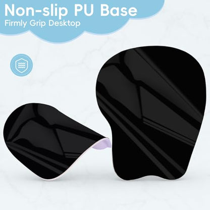 Mouse Pad with Wrist Rest Ergonomic Mouse Pad with Comfortable M-Shape Pain Relief Wrist Support Non-Slip PU Base Mousepad for Laptop, Office & Home (Blue Violet) - color: Blue Violet