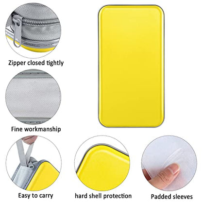Siveit CD Case holder, 80 Capacity CD/DVD Case Holders Wallet Hard Plastic CD DVD Disc Cases Storage Binder for Car Home Office Travel (Yellow) - color: Yellow