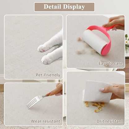 Couch Arm Covers Linen Chair Arm Covers Stain Resistant & Anti-Scratch Furniture Protector for Sofa Recliner Armrest Cover for Pets, 2 Pcs, Cream, 20" W x 24" L