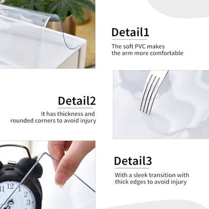 Clear Desk Mat, Non-Slip PVC Desk Protector Mat with Round Edge, Heat Resistant & Waterproof Clear Desk Writing Mat for Home and Office (23.6"*15.7") - size: 23.6" x 15.7"
