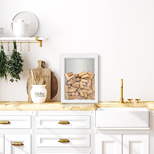 Americanflat 8.5x11 Shadow Box Frame with Shatter-Resistant Glass - Silhouette Collection - Large Shadow Box Display Case for Tabletop and Wall Display - White with Soft Felt Back - color: White, size: 8.5x11