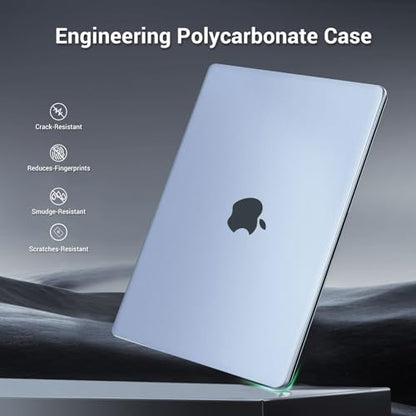 MOSISO Ultra-Thin & Seamlessly Closes Cover Compatible with MacBook Air 13 inch Case M5 M4 M3 M2 2026-2022 A3449 A3240 A3113 A2681, 2 in 1 Kit Anti-Fingerprints Shell for Mac Air 13.6, Pastel Blue - color: Pastel Blue