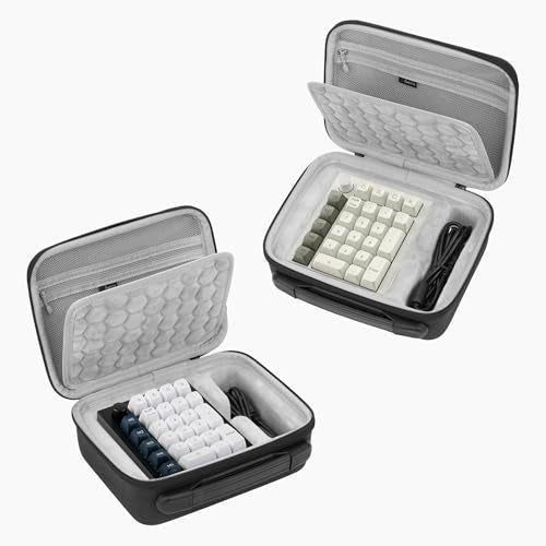 GEEKRIA Numeric Keypad Carrying Case, Compatible with Keychron Q0 Max / Q0 Plus, Portable Number Pad Bag (Dark Grey)