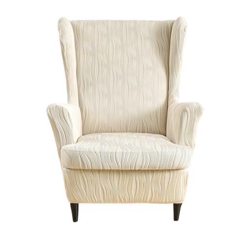 KRFOONN Stretch Wing Chair Slipcovers Printed 2 Piece Wingback Chair Covers Soft Spandex Wingback Armchair Slipcover Furniture Protector Chair Covers for Living Room Wingback Chair, T12 - color: Color T12