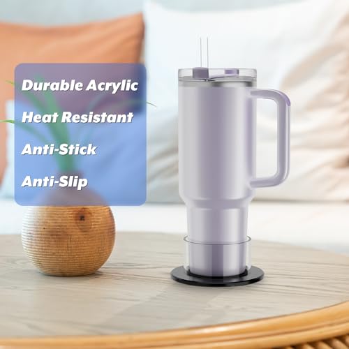 Cup Drink Holder for Stanley 30/40oz Tumbler with Handle & IceFlow 20/30oz, Drink Coaster with Anti-Slip, Anti-Spill Table and Desk Cup Holder Fits Most Water Bottles Under 3.35"(Not Include Cup)