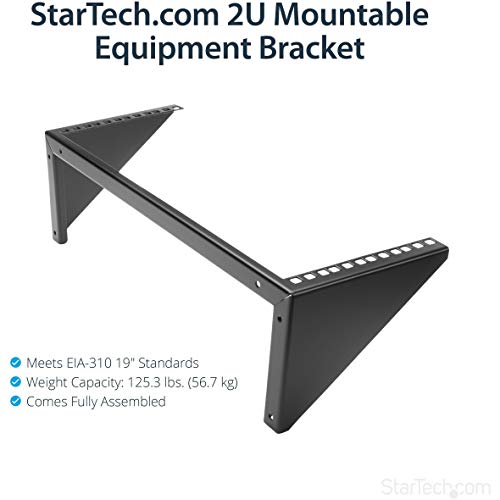 StarTech 4U Vertical Wall-Mount Rack Bracket, 19in, 125lb, TAA (RK419WALLV) - size: 4U