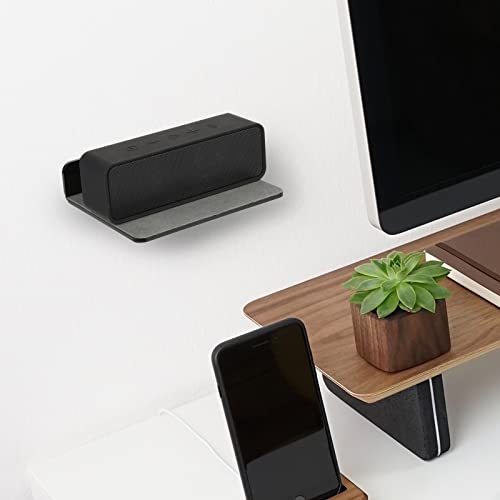 Wall Shelves - 2 Pack, Small Wall Mount for Speaker, Webcam, Cell Phones, Acrylic Display Shelf (Black, Medium) - color: Black, size: Medium