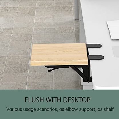 WITPOCE OUGIC Ergonomic Desk Extension Tray, 9.5 x 9.1 Inch Desk Extension Tray, Punch-Free Clamp Foldable Keyboard Drawer Tray Wrist Rest Computer Elbow Support - color: Maple, size: 24cm*23cm
