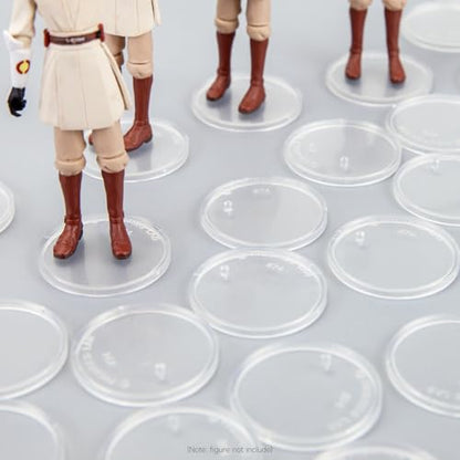 50 Pieces Round Clear Action Figure Display Stands Compatible with 3.75” MODERN Star Wars / MODERN Gi Joe / Marvel Legends Figure toy (Fit For 3.75 inch Modern SW/GI JOE/ML(37.5MM)) - color: Fit For 3.75 inch Modern SW/GI JOE/ML(37.5MM)