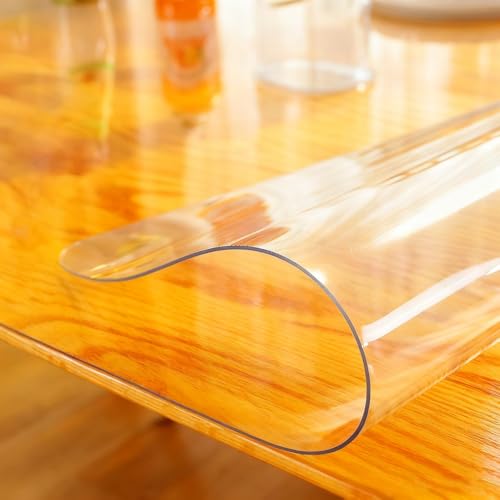 Clear Desk Mat 42 x 78 Inch, 1.5mm Thick Clear Table Protector, Protector for Dining Room Table, Waterproof Vinyl Tablecloth Pad Mat for Kitchen, Dresser, Writing Desk - size: 78" x 42"