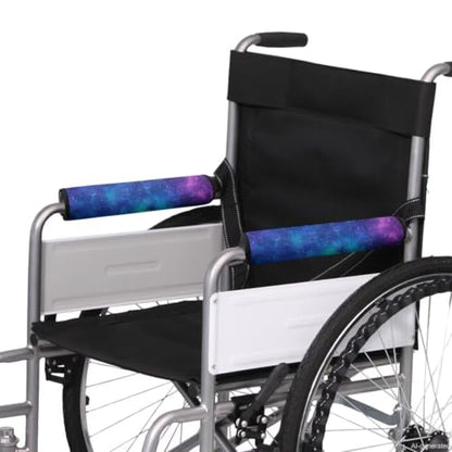 Wheelchair Armrest Pads Galaxy Print Office Chair Arm Covers Machine Washable Wheelchair Accessories 2 Piece Arm Rest Padded Cover for Office Transport Chair 13 inch - color: Galaxy