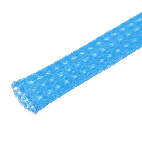 uxcell Expandable Sleeving, 1/4-inch 100ft Cable Sleeve, Sky Blue - color: Sky Blue, size: 1/4" x 100 Ft