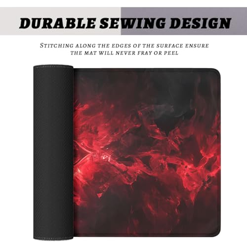 Mandala Mouse Pad Gothic Dark Red Flame Magic Abstract Large Desk Mat with Stitched Edges,Non-Slip Waterproof Rubber Base Mouse Mat 31.5 x 11.8 Mouse Pads for Desk Home Office Gaming - color: Mandala, size: 31.5" x 11.8"