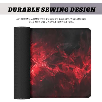 Mandala Mouse Pad Gothic Dark Red Flame Magic Abstract Large Desk Mat with Stitched Edges,Non-Slip Waterproof Rubber Base Mouse Mat 31.5 x 11.8 Mouse Pads for Desk Home Office Gaming - color: Mandala, size: 31.5" x 11.8"