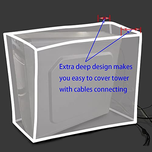 Medium Size CPU Dust Cover, Computer Desktop PC Mid-Tower [Antistatic, Waterproof] Jacket Protector, PC Case, Computer Dust Cover with Adjustable Draw String (8.2W x18.5D x18H) - size: 8.2''W x 18.5''D x 18''H