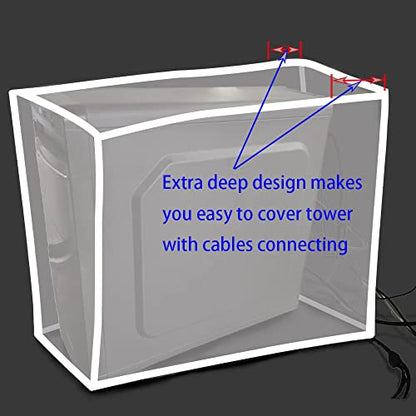 Large PC Case Dust Cover (9.4W x22D x18.5H) Gaming Computer Desktop PC Mid-Tower [Antistatic, Waterproof] CPU Jacket Protector, Computer Dust Cover - size: 9.4''W x 22''D x 18.5''H