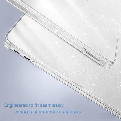 MOSISO Sparkly Glitter Case Compatible with MacBook Neo Case 13 inch 2026 Release Model A3404 with A18 Pro Chip, Crack-Resistant Protective Hard Shell Case&Keyboard Cover&ScreenFilm&Pouch, Transparent - color: Transparent