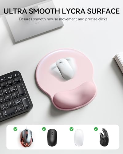Mouse Pad with Wrist Rest, Ergonomic Mouse Pads for Desk, Office Non-Slip Mousepad with Gel Wrist Support(Light Pink, 10.6''L x 9''W) - color: Light Pink