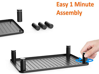 Husky Mounts Monitor Riser Laptop Stand, Adjustable Legs, Stackable, 14.5" x 9.25" x 3.25" Max Height, Matte Black Steel, 1 Stand - size: Single Pack