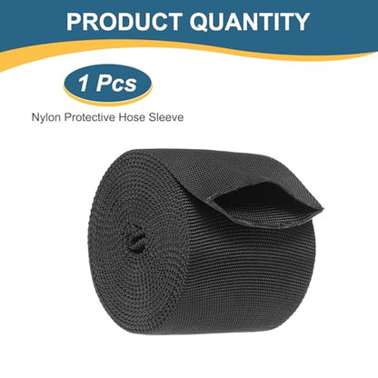 HARFINGTON Nylon Protective Hose Sleeve 1.7" ID 10FT Cable Cover Sheath Hydraulic Hose Protector Wrap for Welding Cord Tig Torch Hydraulic, Black - size: 1.7" ID 10FT