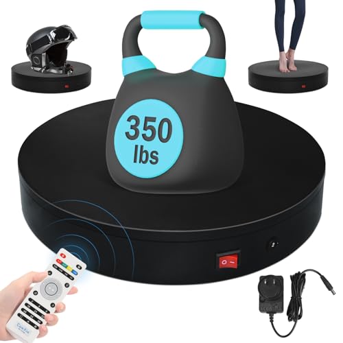 32cm Rotating Platform, 350lbs Capacity Motorized Electric Turntable, Heavy Duty Motorized Rotating base, Large Motorized Rotating Display Stand,Photography Turntable for Photography,Exhibition - size: 12.6inch/Black/300Lbs Load