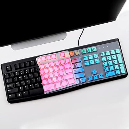 Keyboard Cover for Logitech K120 & MK120 Ergonomic Desktop USB Keyboard Ultra Thin US Layout Protective Skin-Colorful - color: Colorful