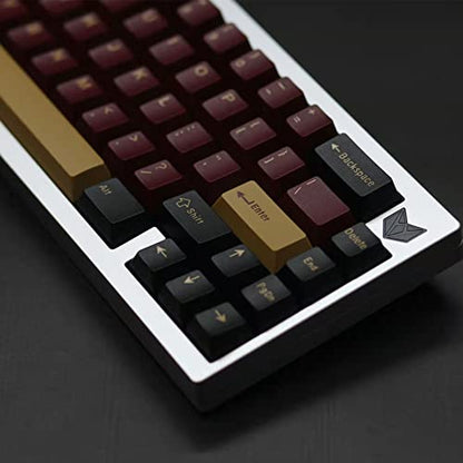 Sumgsn 163 Keys Double Shot Keycaps Cherry Profile Red Samurai Keycaps Set Fit for 61/64/87/104/108 Cherry Mx Switches ISO ANSI Layout Mechanical Keyboard - color: Red Samurai Keycaps