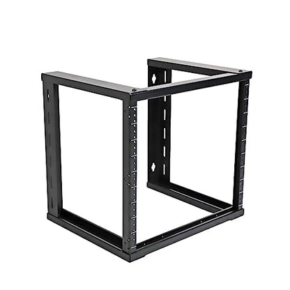 AEONS 9U Open Frame Wall Mount 19-Inch IT Network Server A/V Equipment Rack 16" Depth 12-24 Threaded 2-Post Mounting, Black - style: 9U-16"D