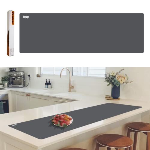 49.2" x 15.7" Large Silicone Mat for Kitchen Counter Protector, Cuttable Silicon Countertop Protector Mat Heat Resistant Mats for Countertop, Cut to Fit Placemat Ship Roll by Foepoge, Dark Grey - color: Dark Gray, size: 49.2" x 15.7"