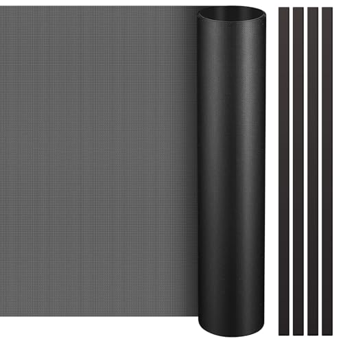 Woanger 1 Pcs 1000 x 300 mm DIY PC Case Dust Filter 1.2 mm High Airflow Hole PC Fan Mesh Filter Air Vent Covers PVC Dustproof Cover with 4 Magnetic Strip for Computer Chassis Speaker and More, Black