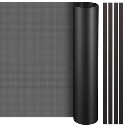 Woanger 1 Pcs 1000 x 300 mm DIY PC Case Dust Filter 1.2 mm High Airflow Hole PC Fan Mesh Filter Air Vent Covers PVC Dustproof Cover with 4 Magnetic Strip for Computer Chassis Speaker and More, Black