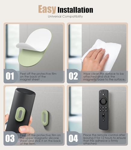 4 Pack Magnetic Remote Control Holder Wall Mount, 2025 Upgraded Smaller & Stronger Magnetic Silicone Remote Control Organizer TV Remote Charger Holder Caddy Back of TV (Multi) - color: Multi, size: 4 Pack