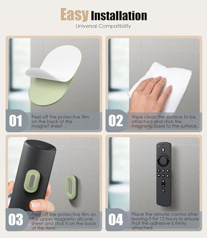 4 Pack Magnetic Remote Control Holder Wall Mount, 2025 Upgraded Smaller & Stronger Magnetic Silicone Remote Control Organizer TV Remote Charger Holder Caddy Back of TV (Multi) - color: Multi, size: 4 Pack