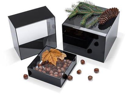 Red Co. Set of 3 Glossy Black / Clear Top Acrylic Cube Display Nesting Risers with Hollow Bottoms - color: Black / Clear, size: 6",7",8" - 1 Pack