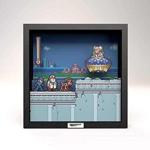 Pixel Frames: Megaman 7 - Dr. Wily - 3D Shadow Box - Framed Decor for Wall, Home, Shelf Display, Game Poster Art Collectibles, Boys Girls Teen Gaming Room Decoration