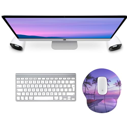 eulps Mouse Pad with Wrist Rest, Comfortable Computer Mousepad with Gel Wrist Support Smooth Surface and Non-Slip PU Base for Pain Relief, Laptop, Office & Home (Mauve Twilight) - color: 04Mauve Twilight