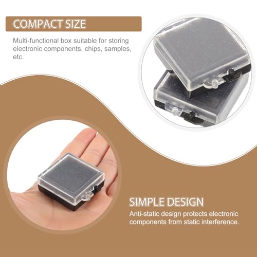 5Pcs Anti-Static Chip Case Electronic Component Organizer Multi-Functional Storage Box with Transparent Top and Anti-Static Sponge for Electronic Parts and Samples Waterproof Safety Airtight