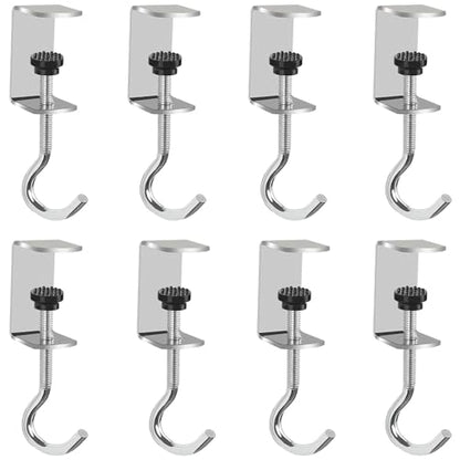 Adjustable Metal Table Hooks for Hanging Purses and Headphones on the Desk at Home and Office, 8-Pack - size: 8 Pack