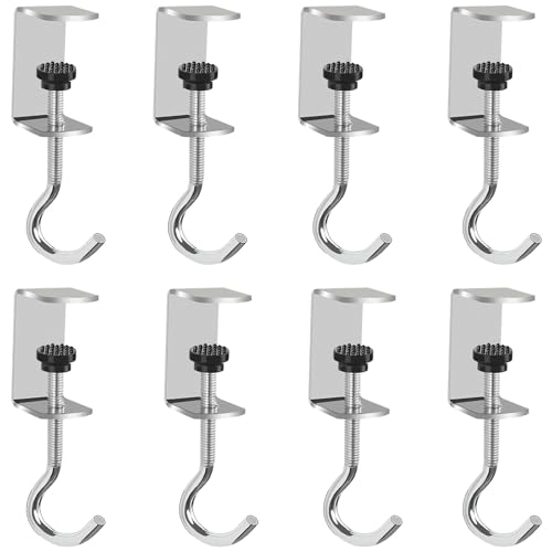 Adjustable Metal Table Hooks for Hanging Purses and Headphones on the Desk at Home and Office, 8-Pack - size: 8 Pack