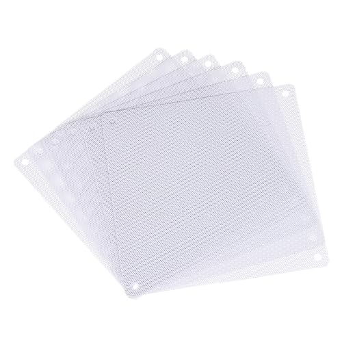 MECCANIXITY 6PCS PC Dust Filter, 140x140mm PVC Computer Case Cooler Dustproof Mesh Cover Fan Grills for Computer Chassis Speakers, White