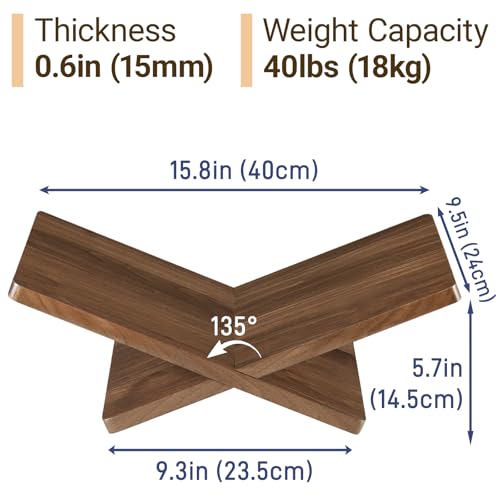 Solid Wooden Book Stand for Desktop Display & Reading –15.7" x 9.4" x 5.7” Extra Large Wood Open Book Holder for Cookbook, Bible, Recipe, Textbook, Magazine (N. American Black Walnut) - color: N. American Black Walnut
