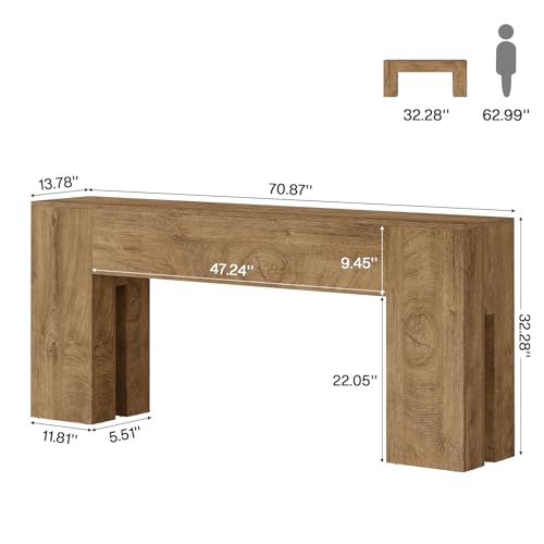 Tribesigns 71-Inch Long Console Table for Entryway, Farmhouse Sofa Console Behind Couch, Entry Table for Hallway, Foyer, Living Room, Burlywood - color: Burlywood