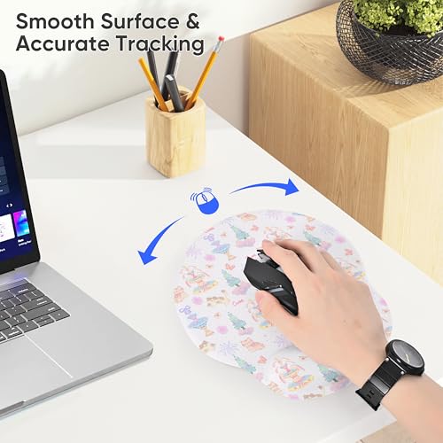 RICHEN Ergonomic Mouse Pad with Wrist Support,Non-Slip Rubber Base for Computer Laptop & Mac,Lightweight Rest for Home,Office & Travel (Cute Kitten) - color: Cute Kitten