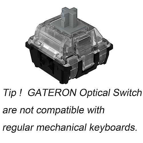 GATERON KS-15 Optical Silver Keyboard Switches, 45gf RGB LED Infrared Path Linear Key Switches for Mechanical Keyboard (35PCS, Silver) - color: silver