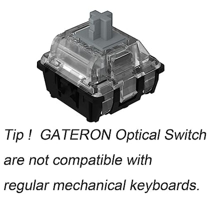 GATERON KS-15 Optical Silver Keyboard Switches, 45gf RGB LED Infrared Path Linear Key Switches for Mechanical Keyboard (35PCS, Silver) - color: silver