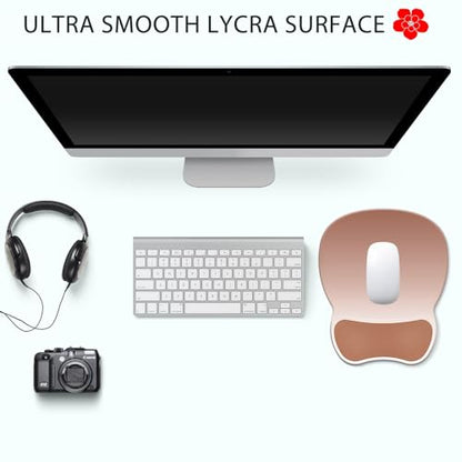 Ergonomic Mouse Pad with Wrist Rest, Comfortable Gel Concave Mouse Pad | Pain Relief Mouse Pads with Smooth Wrist Support for Office & Home Gradient Light Brown - color: Gradient Light Brown